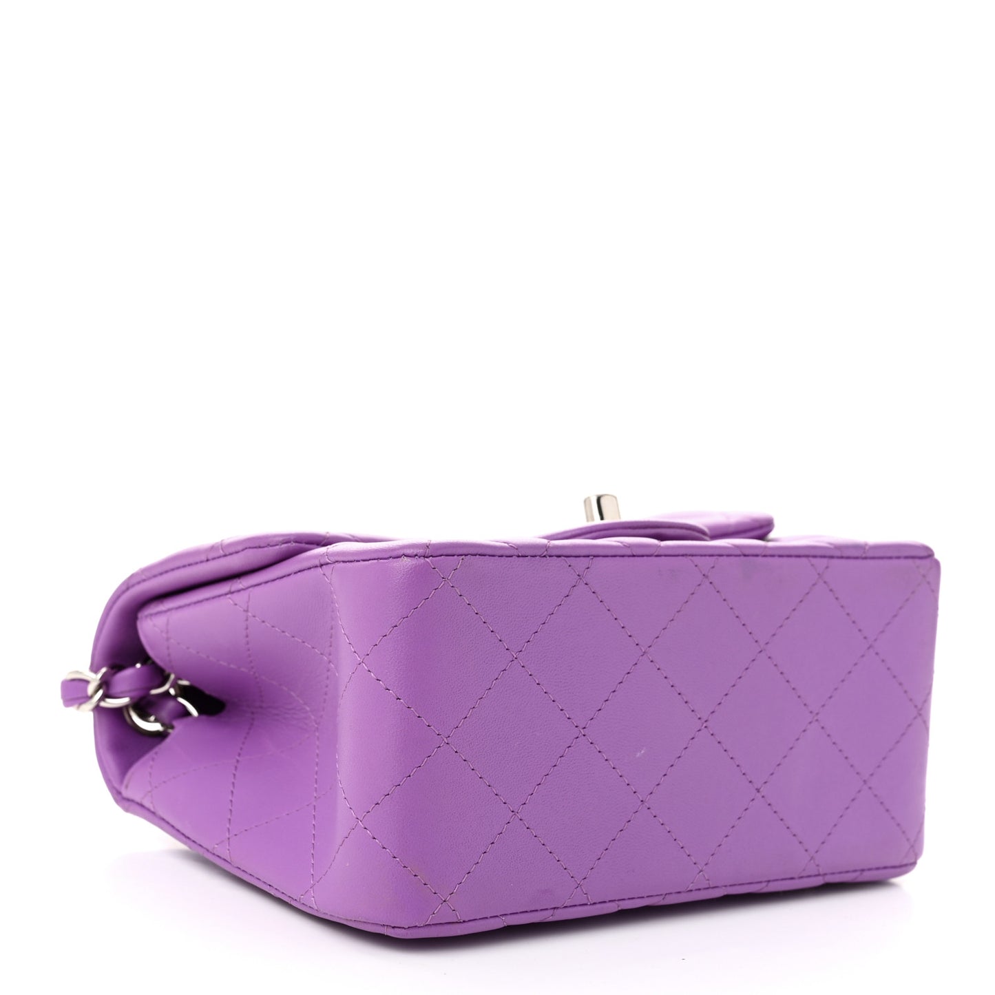 Lambskin Quilted Mini Square Flap Purple