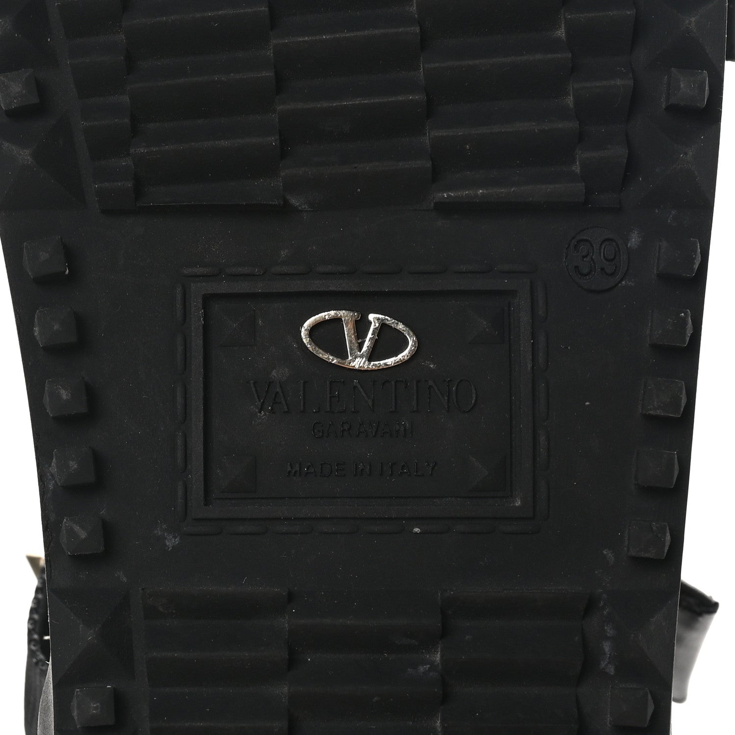 Valentino Garavani Nylon Rockstud Velcro Espadrille Sandals 39 Black 8 of 8