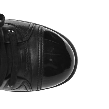 Chanel Lambskin Patent Cap Toe CC Sneakers 38 Black 9 of 13