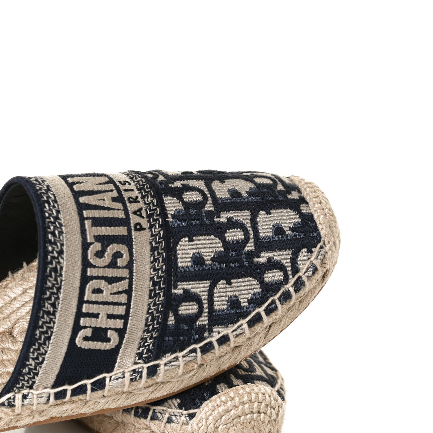 Oblique Embroidered Granville Espadrille 15mm Slippers 38.5 Deep Blue