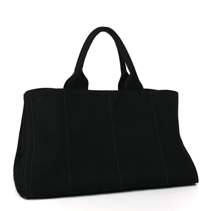 Prada Canvas Large Canapa Logo Tote Black 3 of 9