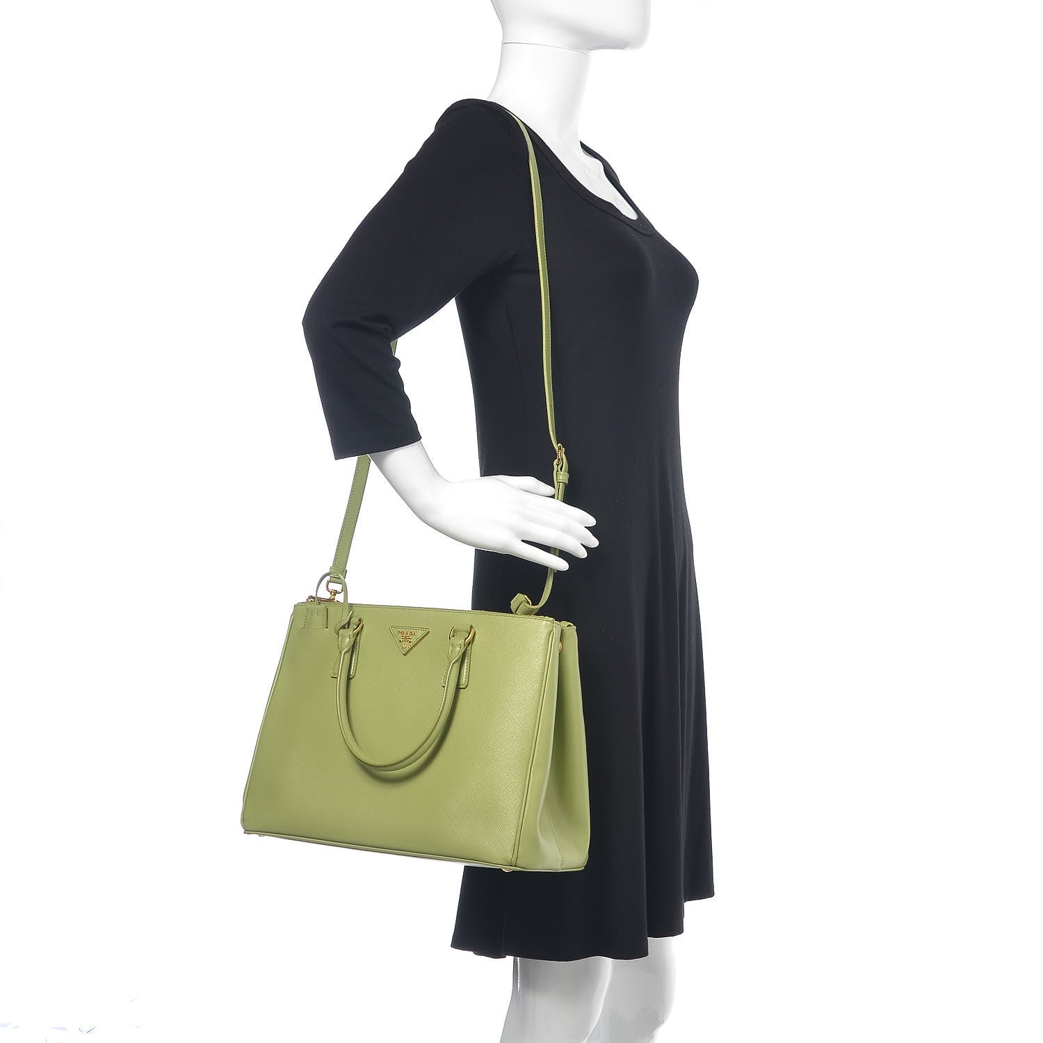 Prada Saffiano Medium Double Zip Galleria Tote Prato 2 of 12