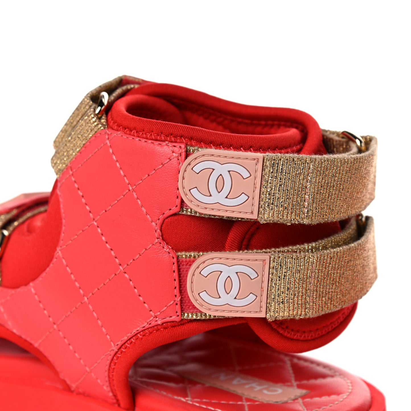 Goatskin Fabric Gladiator Sandals 36.5 Dark Red Light Pink