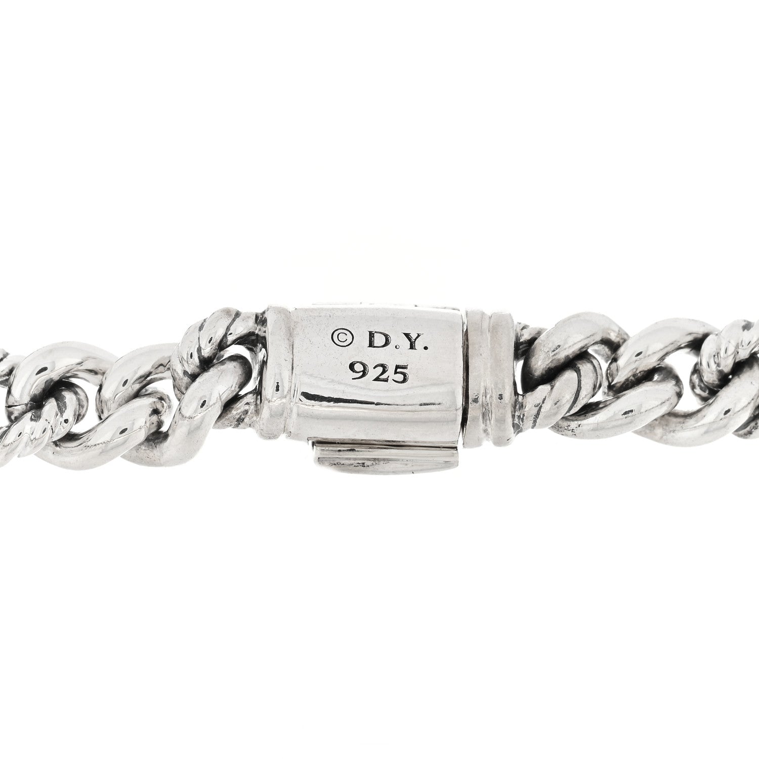 David Yurman Sterling Silver Pave Pink Sapphire 6mm Petite ID Bracelet 3 of 3