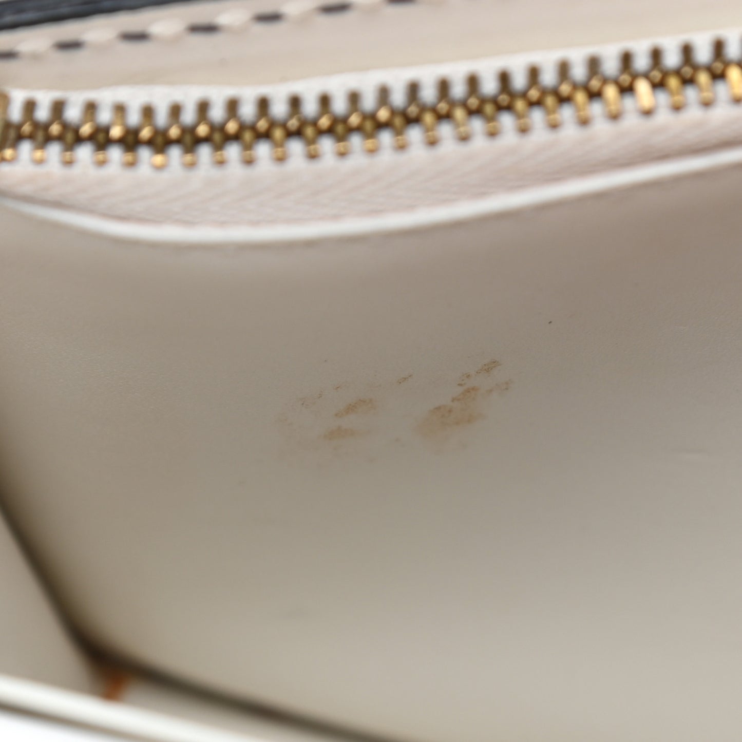 Calfskin J'Adior Wallet on Chain Pouch Off White