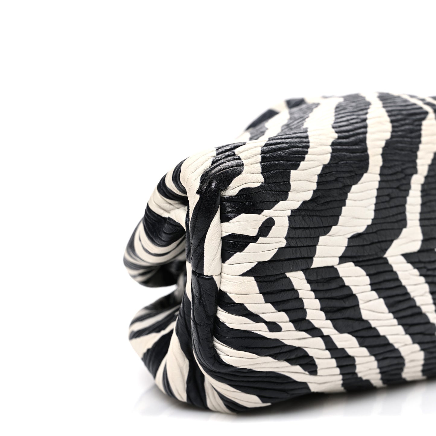 Nappa Zebra Print The Pouch Oversized Clutch White Black