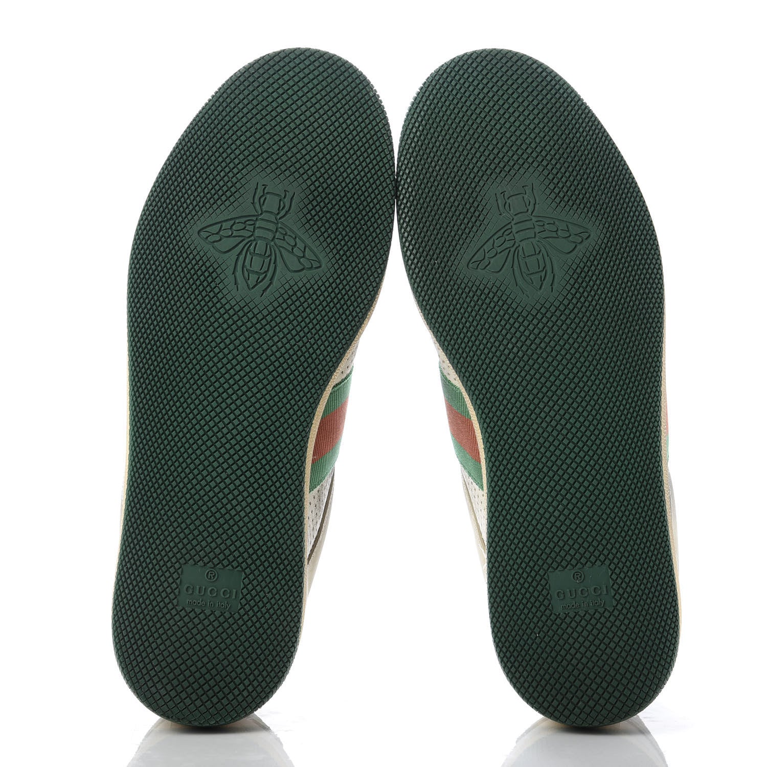 Gucci Nubuck Web Womens Screener Sneakers 39 Dusty Milk New Mystic White Vintage Green 5 of 9