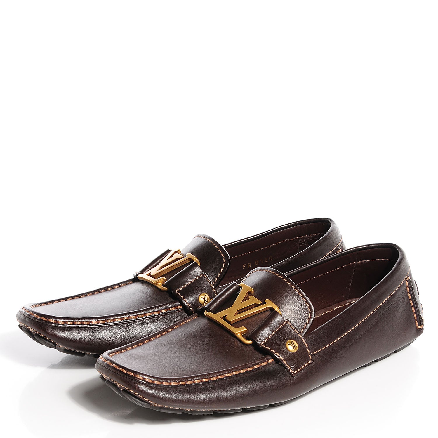 Louis Vuitton Leather Monte Carlo Loafers 7 Cacao Brown 3 of 7