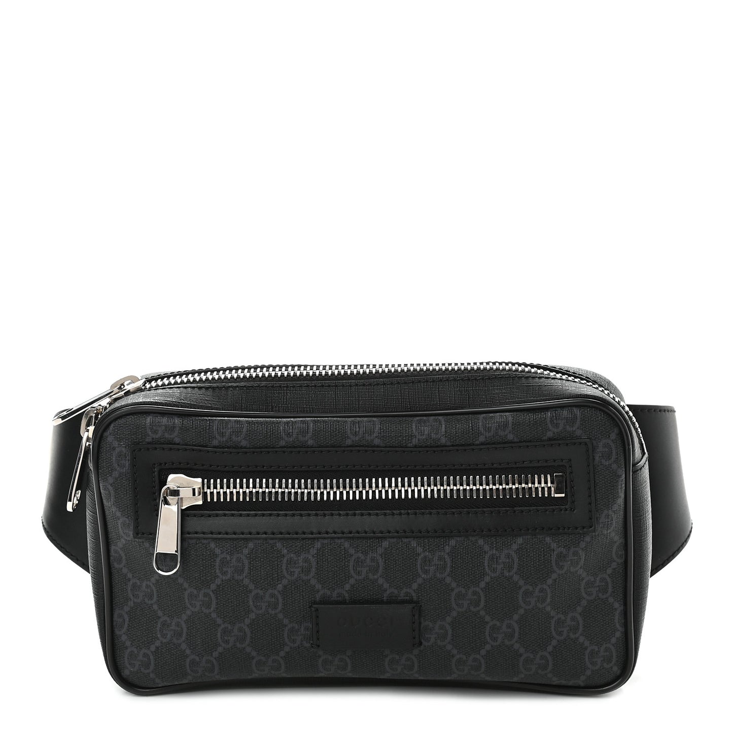 Soft GG Supreme Monogram Web Belt Bag Black Grey