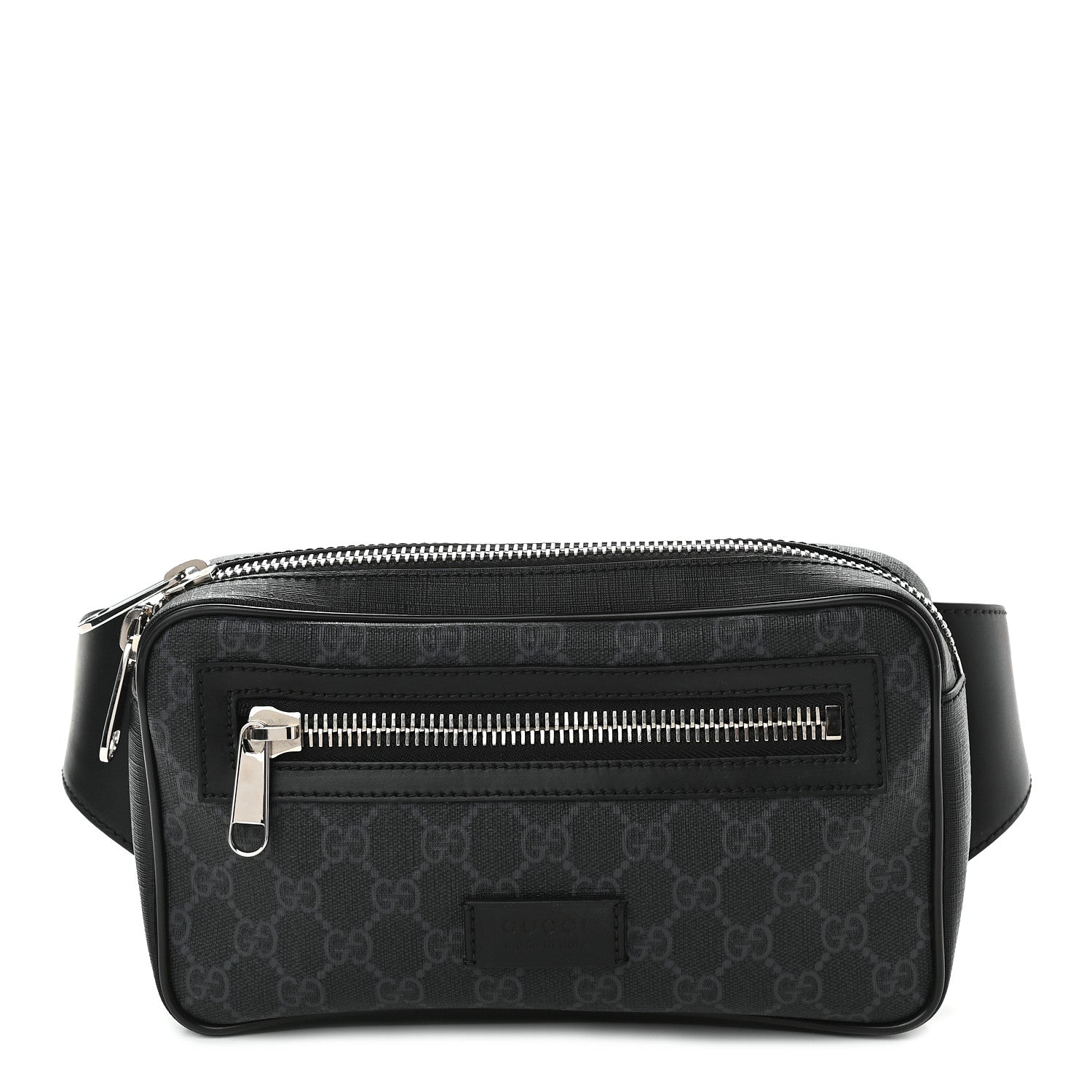 Gucci Soft GG Supreme Monogram Web Belt Bag Black Grey 1 of 9
