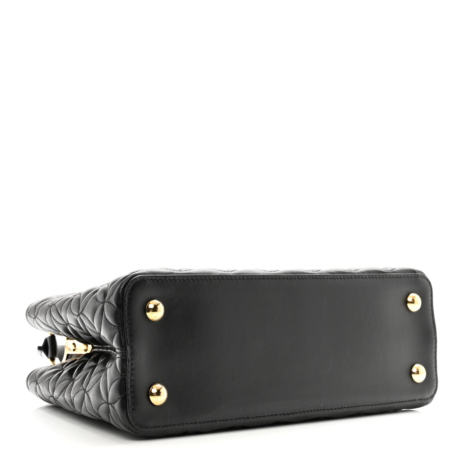 Louis Vuitton Lambskin Quilted Flower Capucines PM Black 4 of 9