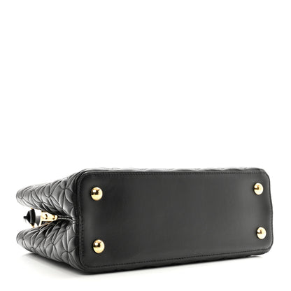 Louis Vuitton Lambskin Quilted Flower Capucines PM Black 4 of 9