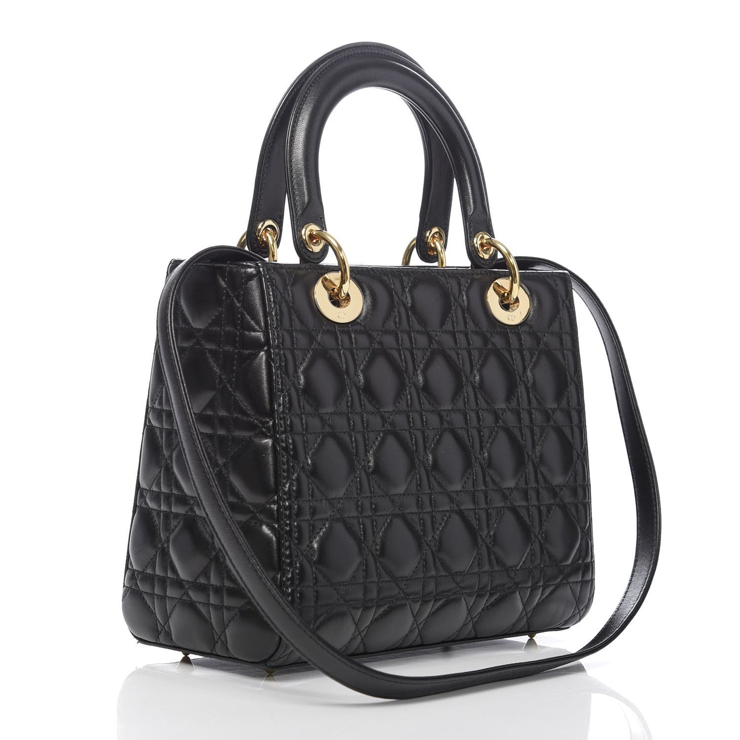 Lambskin Cannage Medium Lady Dior Black