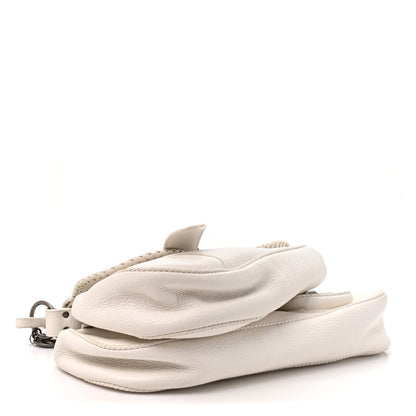 Christian Dior Pebbled Calfskin Braided Gaucho Double Saddle Flap Bag White 4 of 14