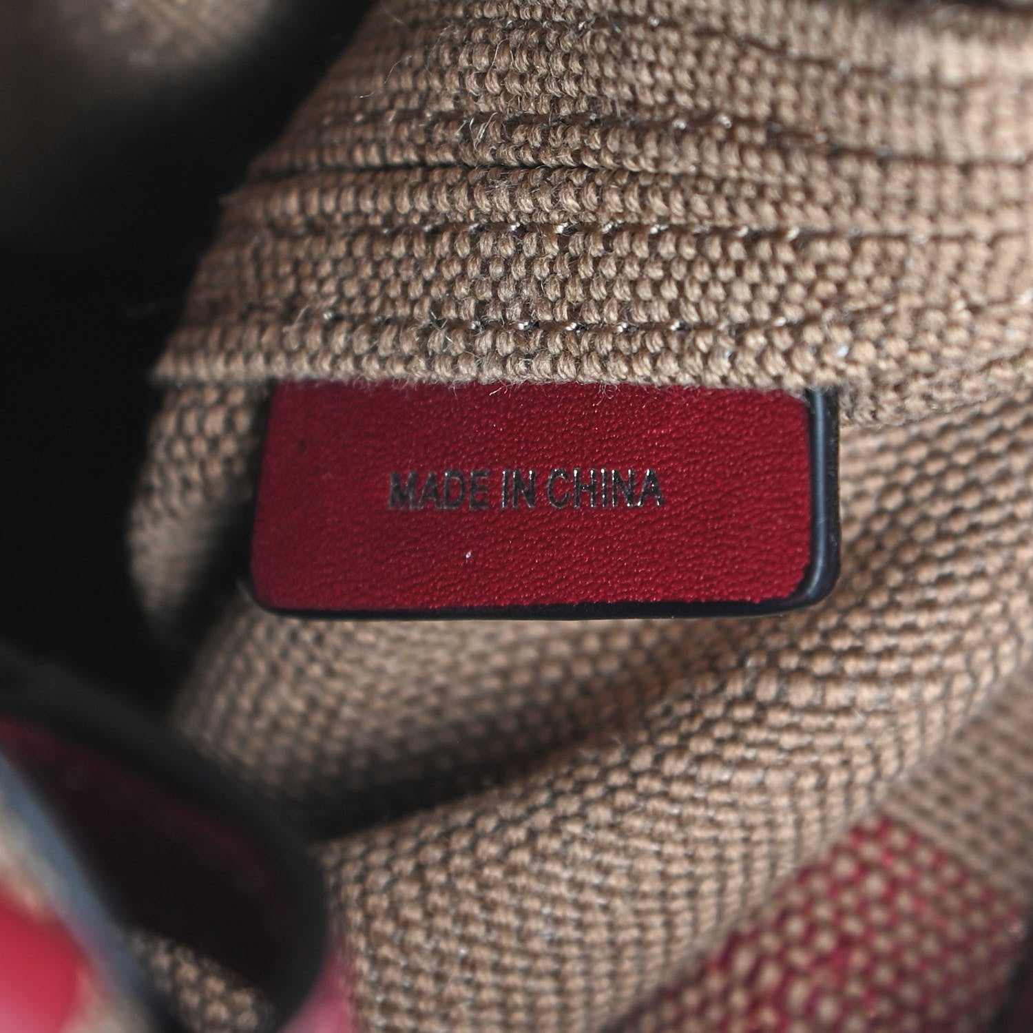 Burberry Canvas Mega Check Mini Ashby Tassel Crossbody Burgundy Red 10 of 10