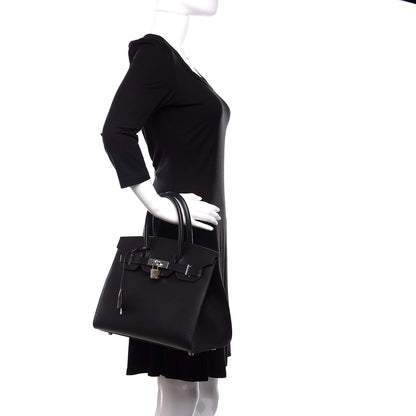Hermes Grained Monsieur Birkin Sellier 30 Black 2 of 10