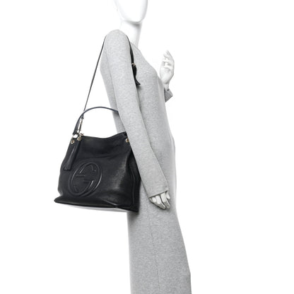 Gucci Pebbled Calfskin Large Soho Hobo Black 2 of 10