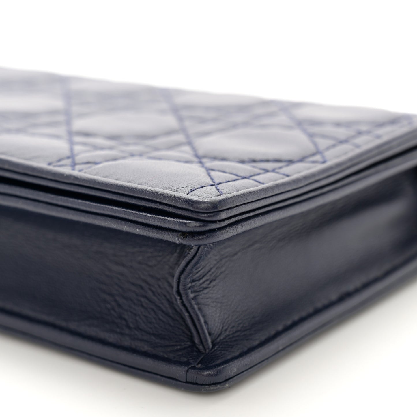 Lambskin Cannage Lady Dior Pouch Navy