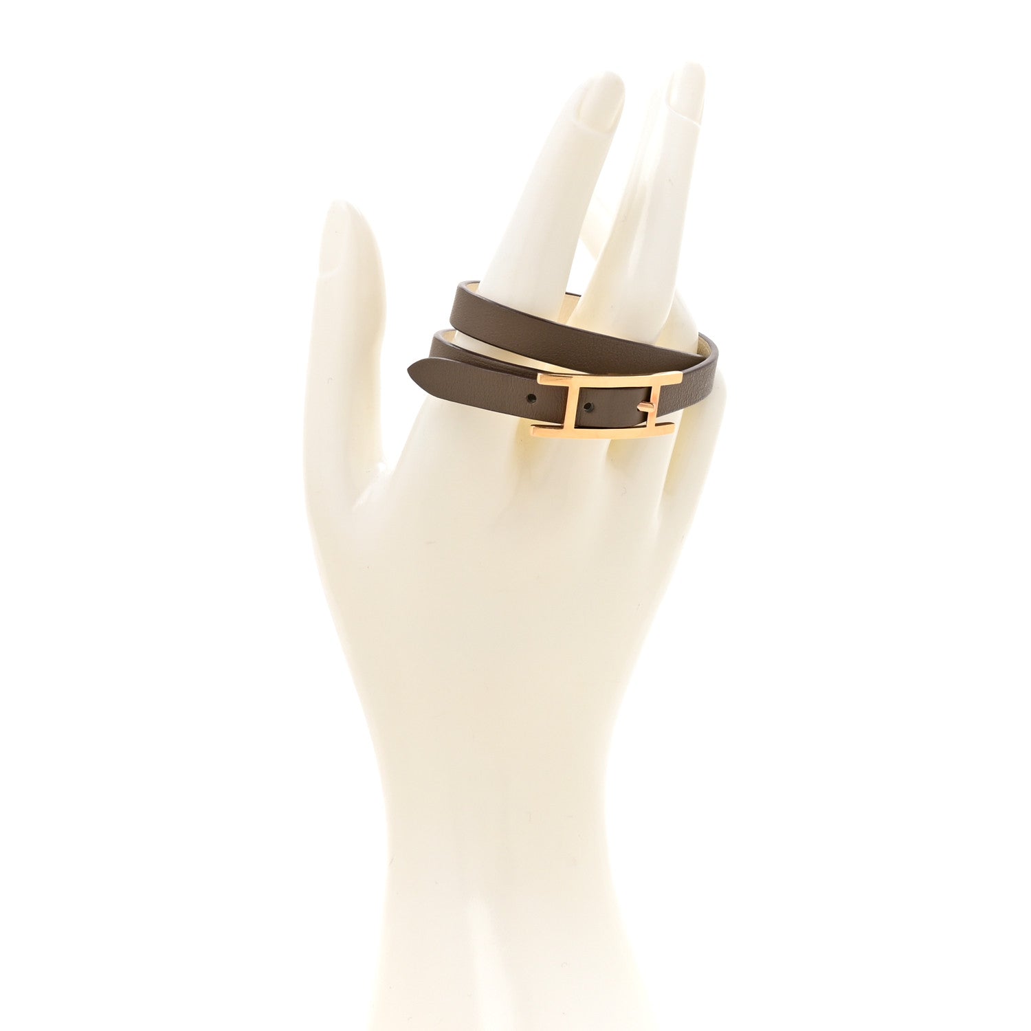 Hermes Swift Behapi Double Tour Bracelet T2 Etoupe Nata 2 of 6