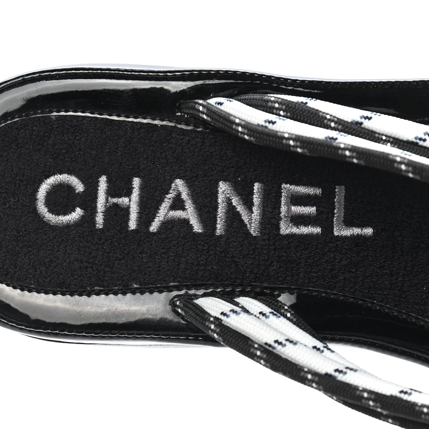 Chanel Cord CC Chain Thong Sandals 35 Black 6 of 7