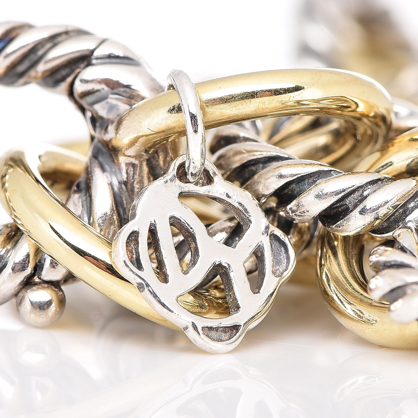Sterling Silver 18K Yellow Gold 10mm Medium Oval Link Bracelet