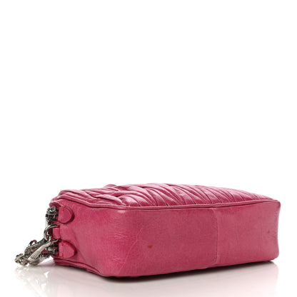 Miu Miu Vitello Lux Matelasse Double Zip Shoulder Bag Peonia 4 of 14