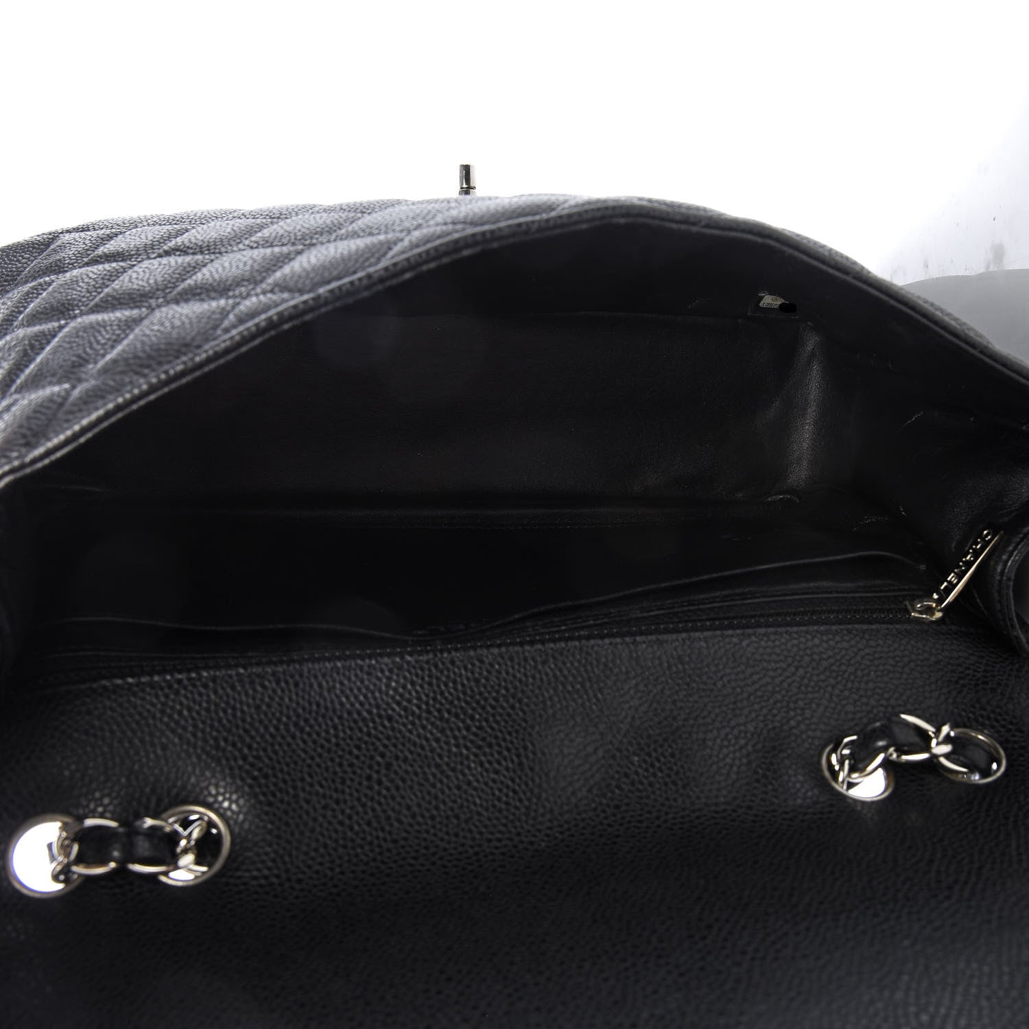 Chanel Caviar Quilted Jumbo Single Flap Black 5 of 10