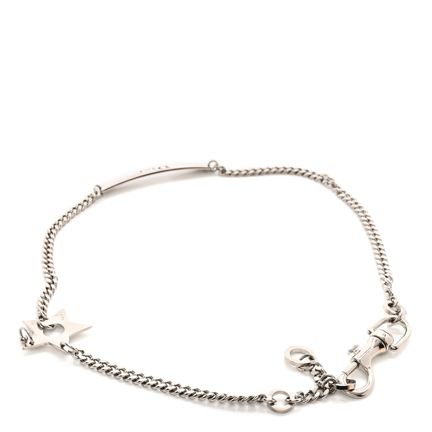 Christian Dior Metal Chain Logo Star Belt Silver 2 of 4