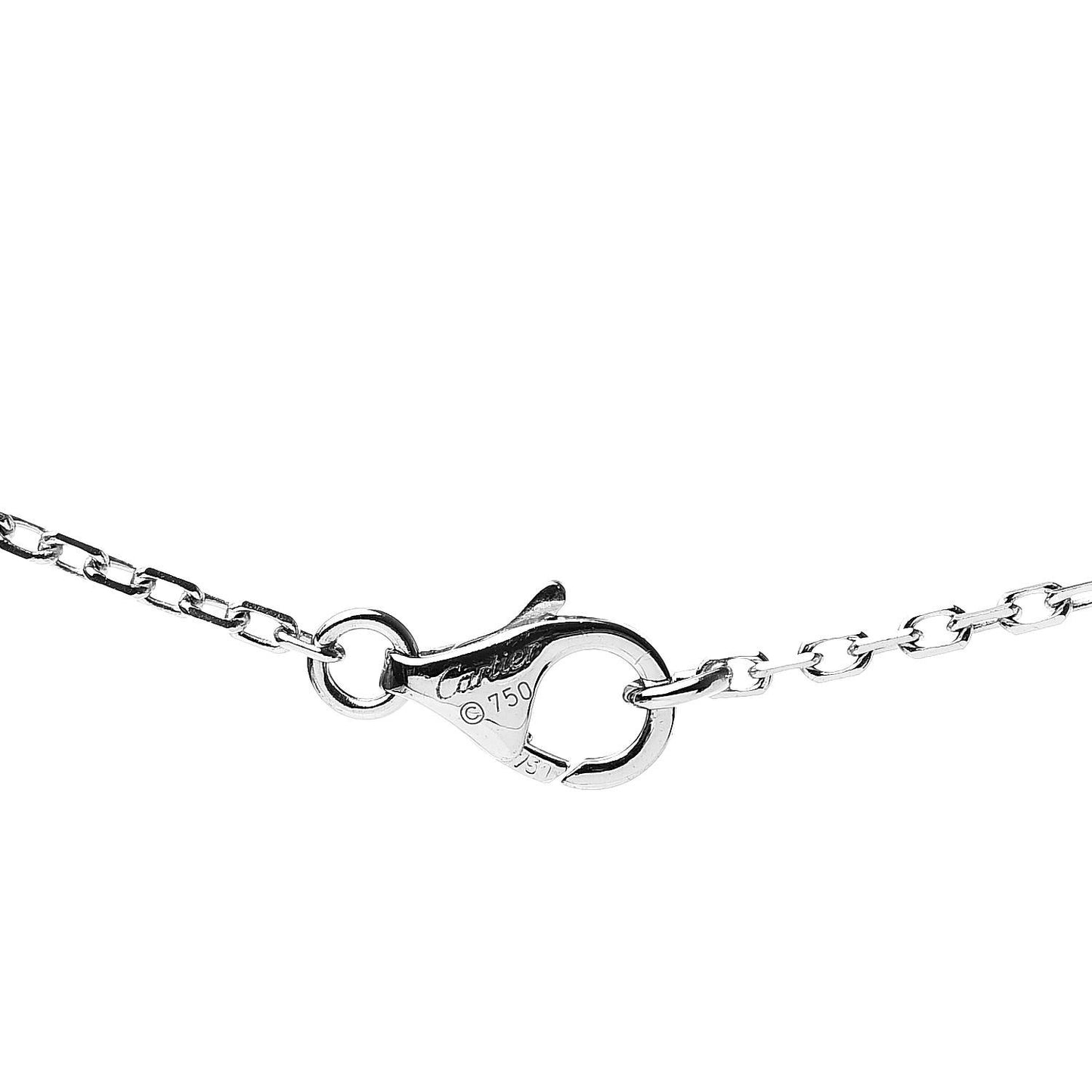 18K White Gold Diamond Hearts and Symbols Necklace