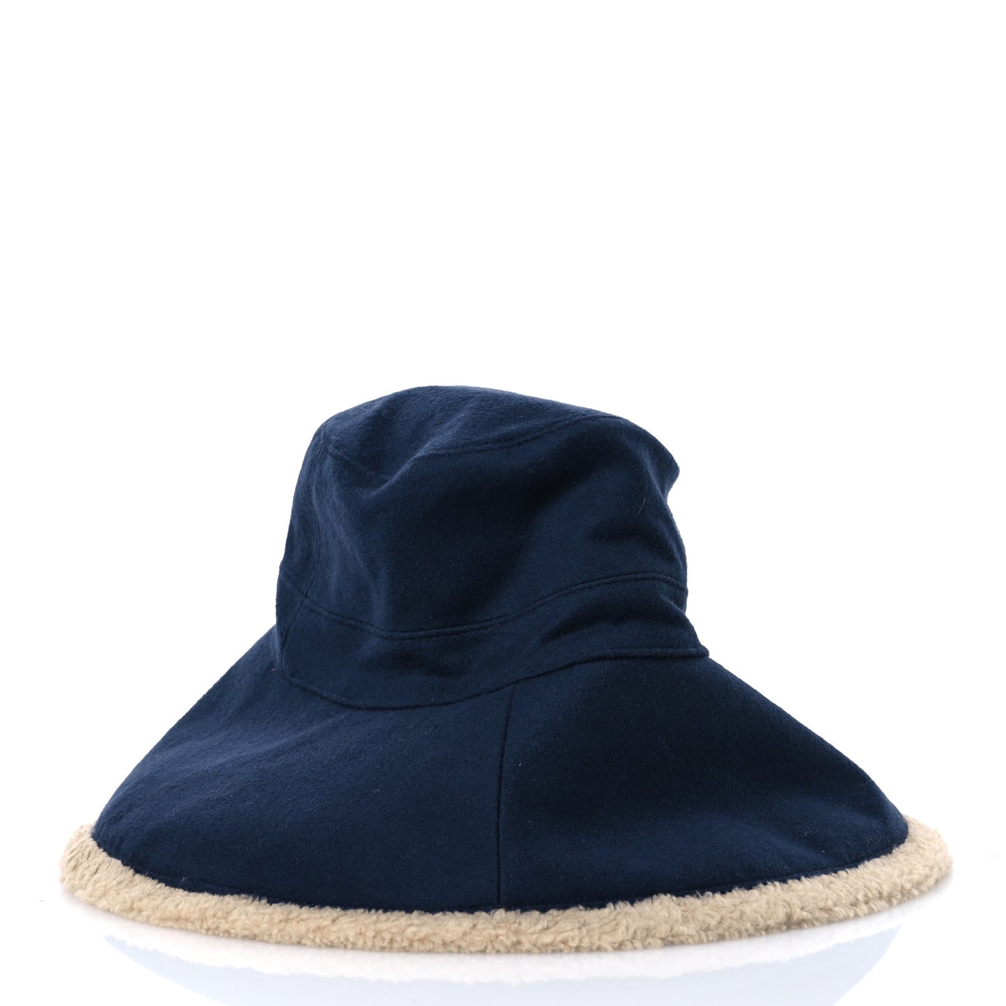 Wool Shearling GG Bucket Hat Navy