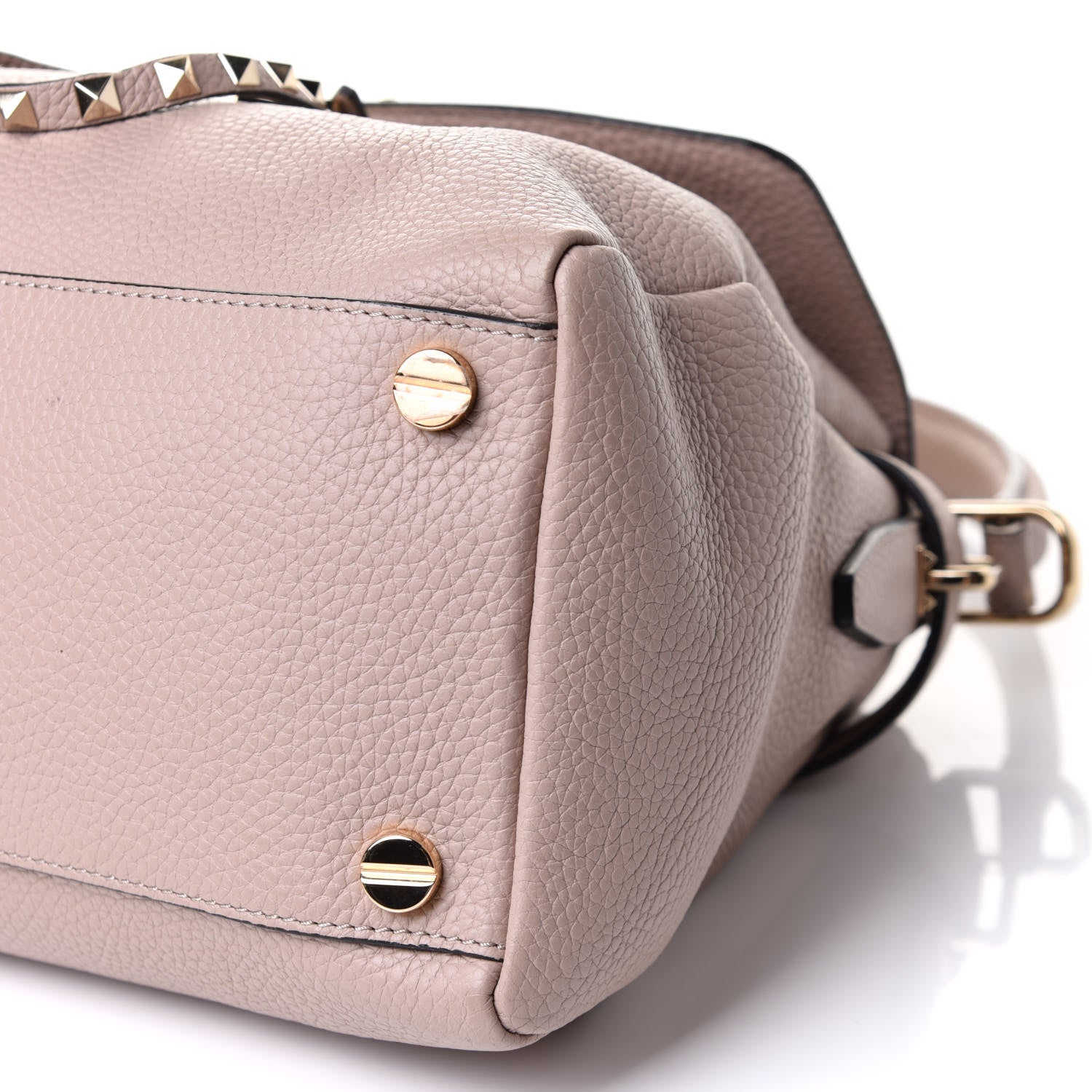 Valentino Garavani Pebbled Calfskin Rockstud Twiny Top Handle Bag Poudre 9 of 10