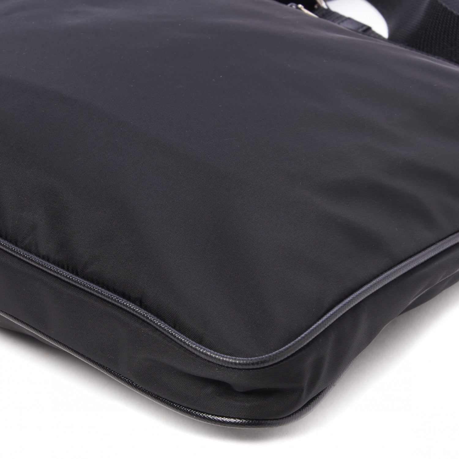 Prada Tessuto Nylon Saffiano Flat Messenger Bag Black 5 of 9