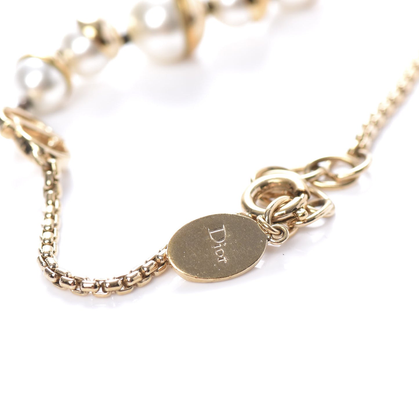 Pearl CD Logo Bracelet Gold