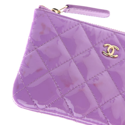 Chanel Patent Quilted Small Cosmetic Case Purple 8 of 8