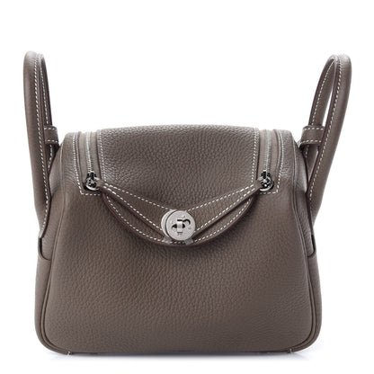 Hermes Taurillon Clemence Mini Lindy 20 Etoupe 1 of 8
