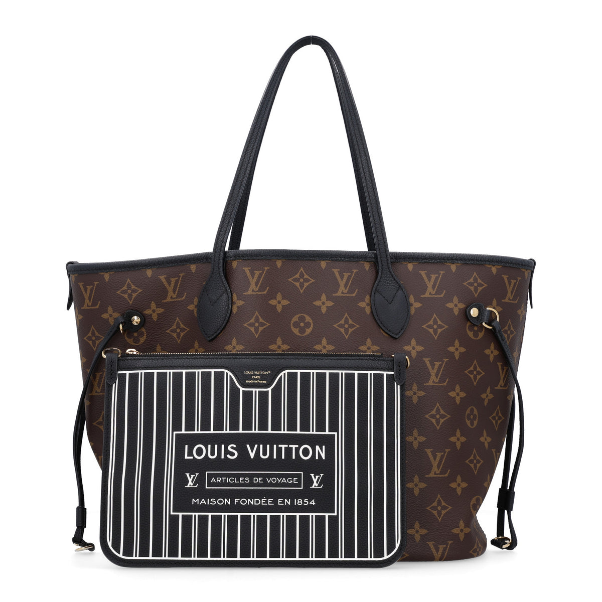 Louis Vuitton Monogram Calfskin Neo Neverfull Inside Out MM Black 3 of 18