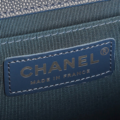 Chanel Caviar Quilted Medium Boy Flap Dark Blue 6 of 7