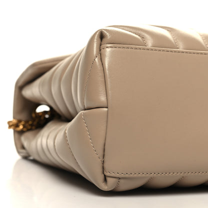 Saint Laurent Calfskin Y Quilted Monogram Medium Loulou Chain Satchel Dark Beige 9 of 10