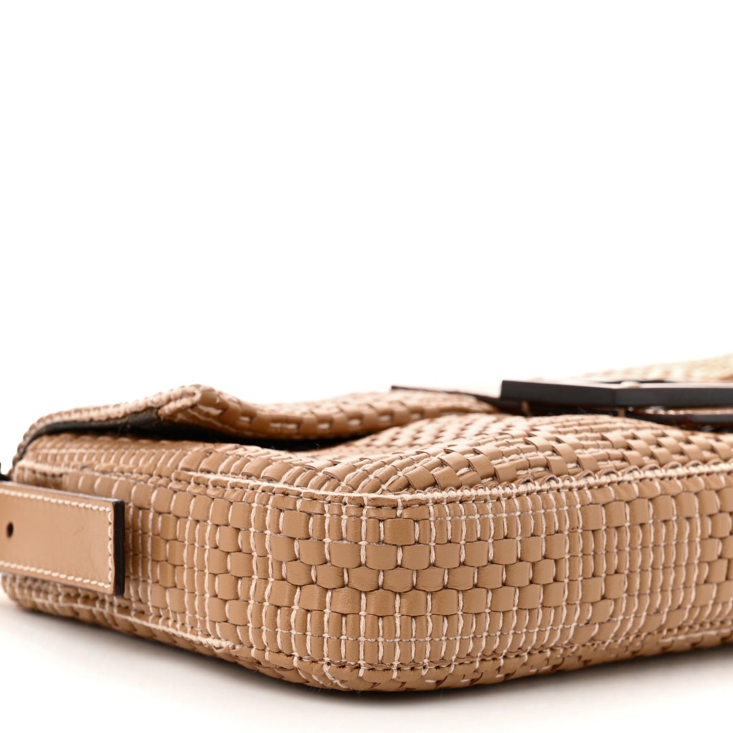 Calfskin Woven Baguette Cammelo Beige