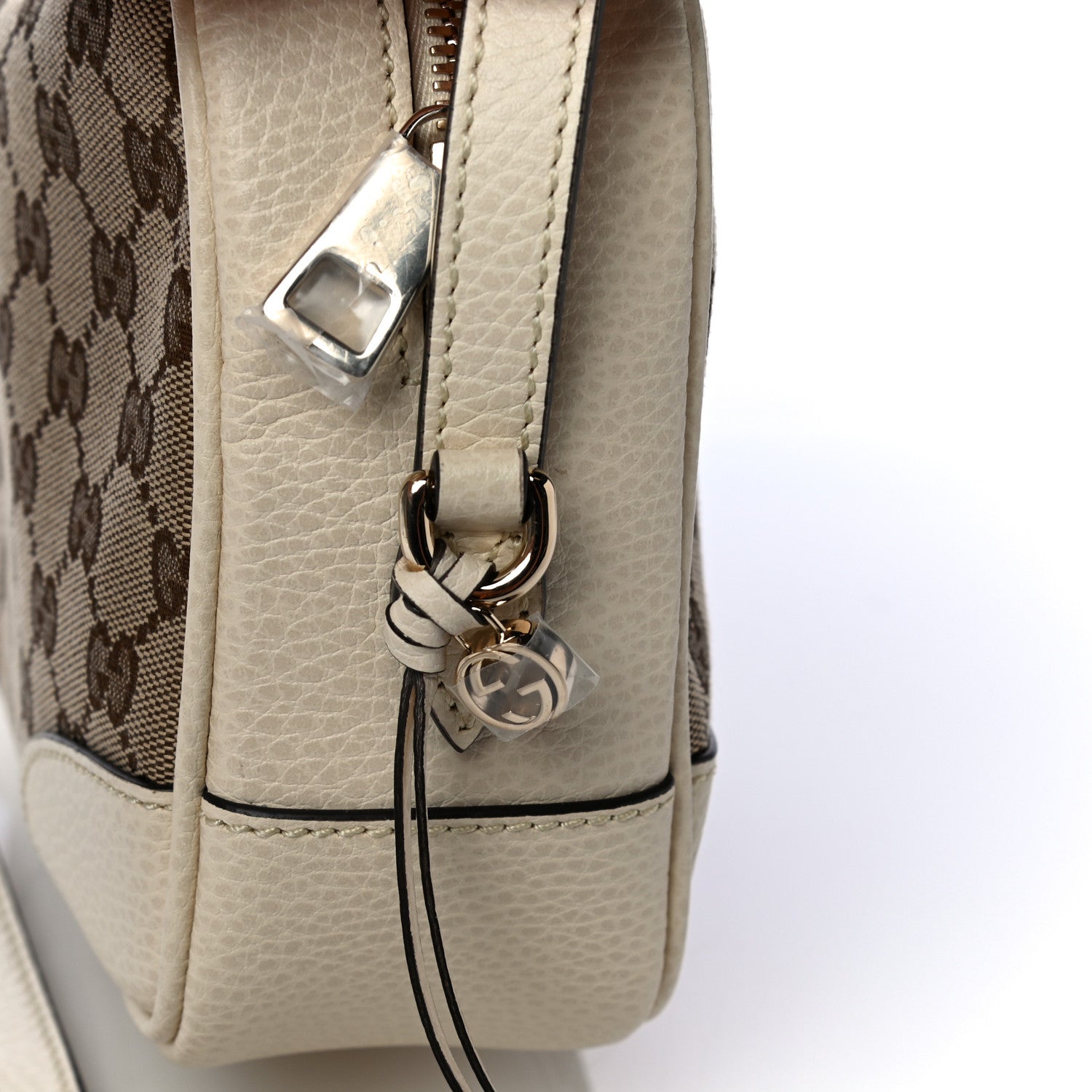 Gucci Monogram Dollar Calfskin Mini Bree Messenger Bag Beige Ebony Avoire 13 of 13