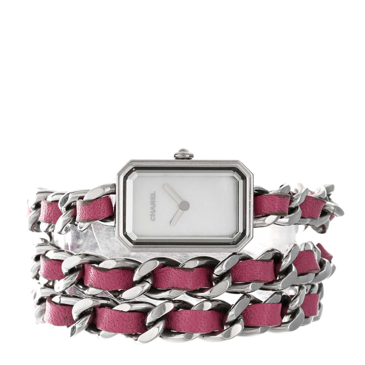 Chanel Stainless Steel Lambskin Mother of Pearl 16mm Premiere Rock Triple Row Quartz Watch Pink 2 of 4