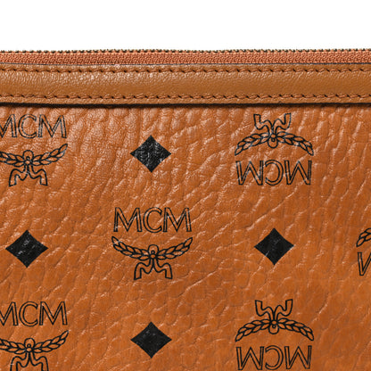MCM Visetos Liz Shopper Tote Pouch Cognac 7 of 10