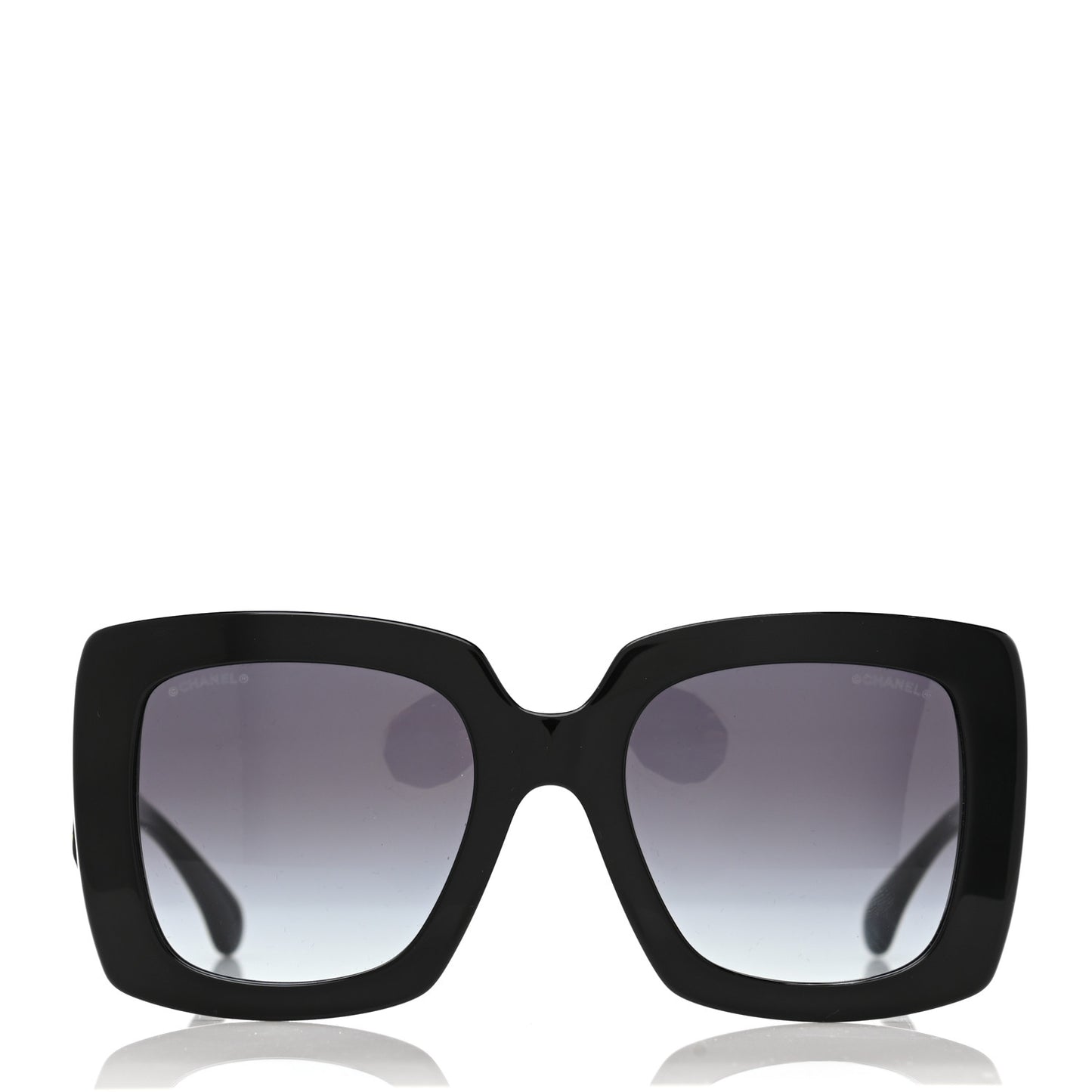 Acetate Calfskin Square Sunglasses 5474-Q-A Black