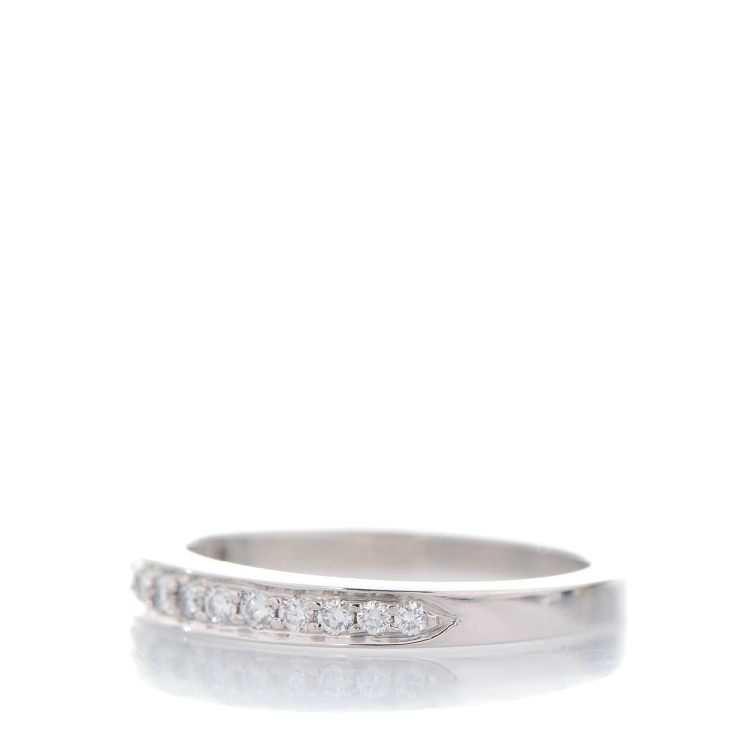 Tiffany Platinum Diamond Half Circle Wedding Band Ring 6.25 3 of 7