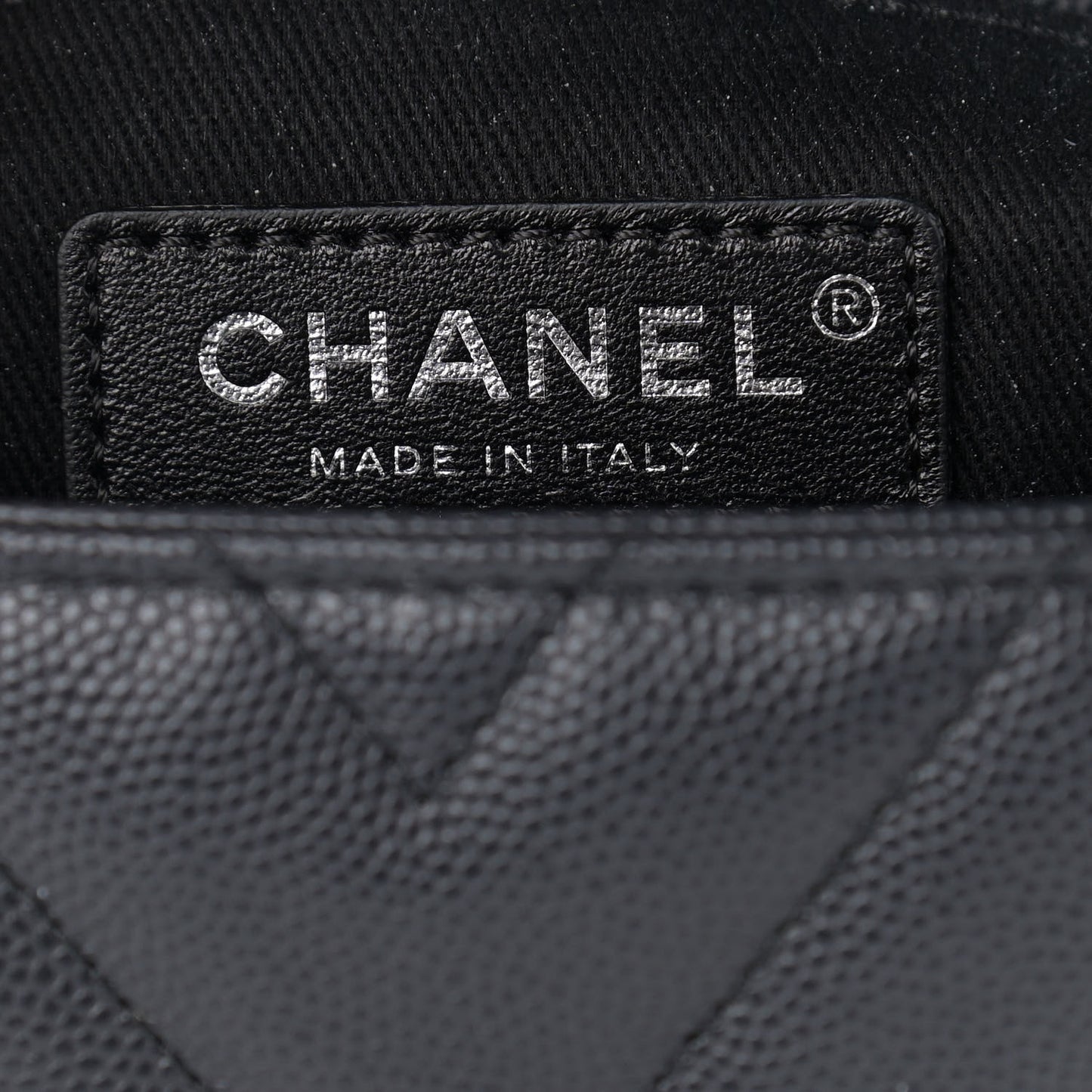 Caviar Chevron Quilted Mini Coco Handle Flap Dark Grey