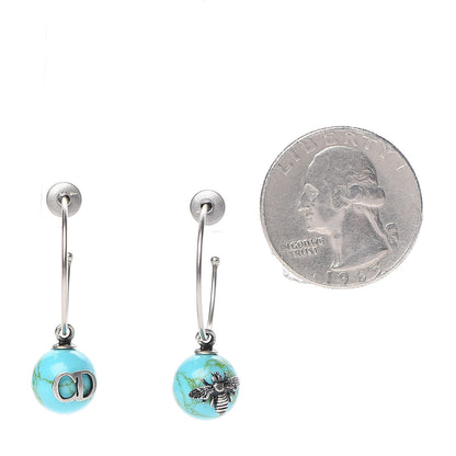 Christian Dior Mise En Dior Tribal Hoop Earrings Turquoise 2 of 4