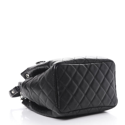 Chanel Grained Calfskin Quilted CC Chain Bucket Drawstring Bag Black 3 of 9