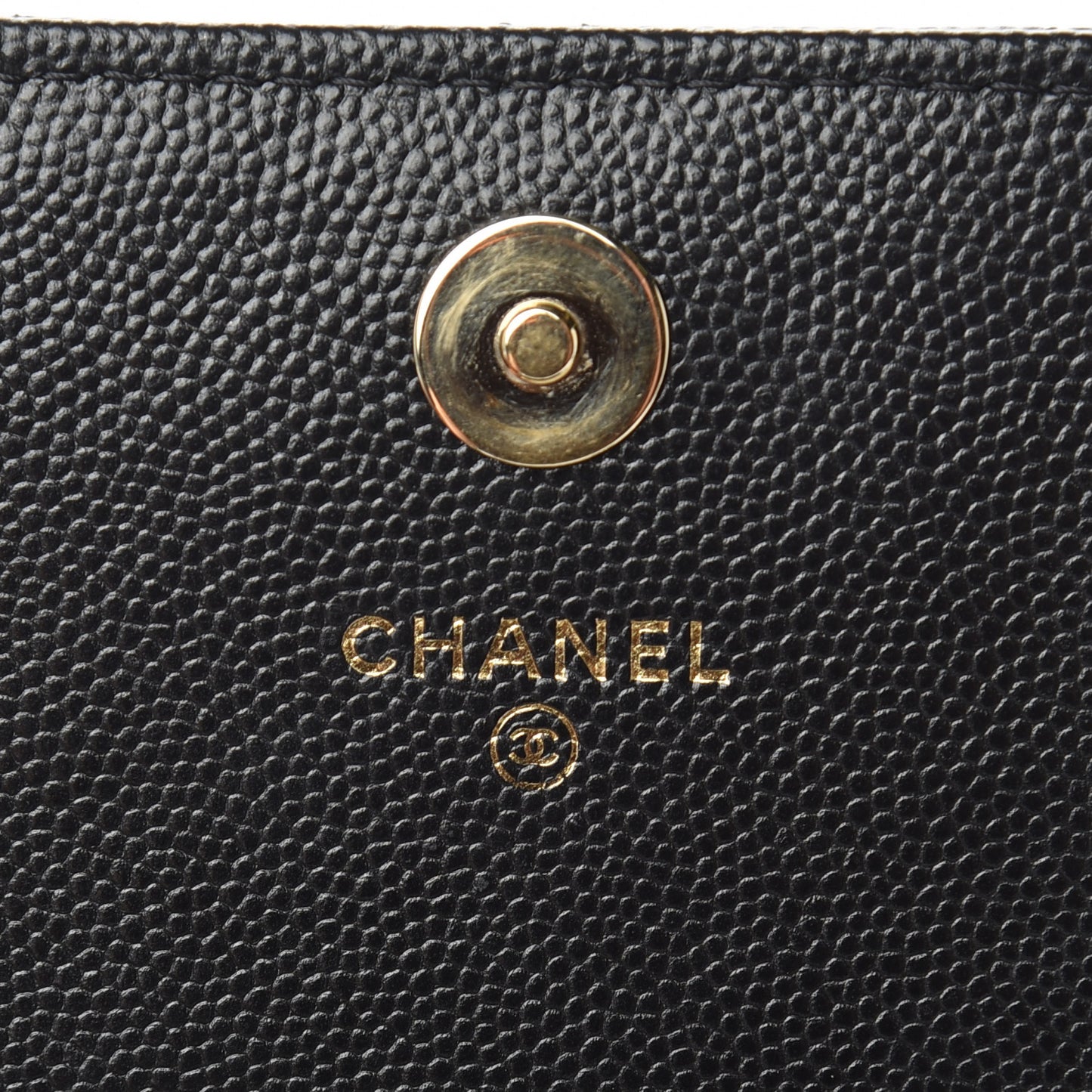 Caviar Quilted Square Wallet On Chain WOC Black