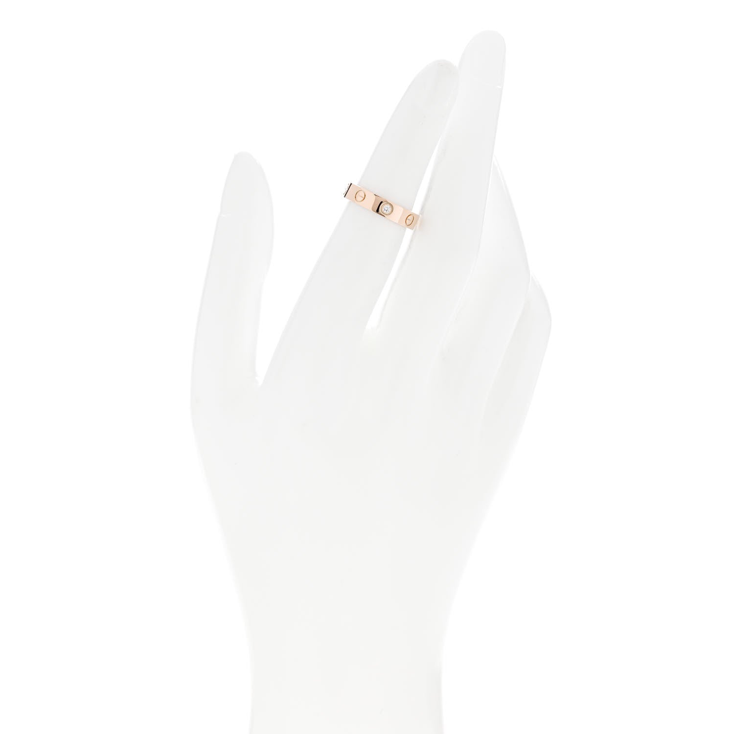 Cartier 18K Pink Gold Diamond 4mm LOVE Wedding Band Ring 48 4.5 2 of 4