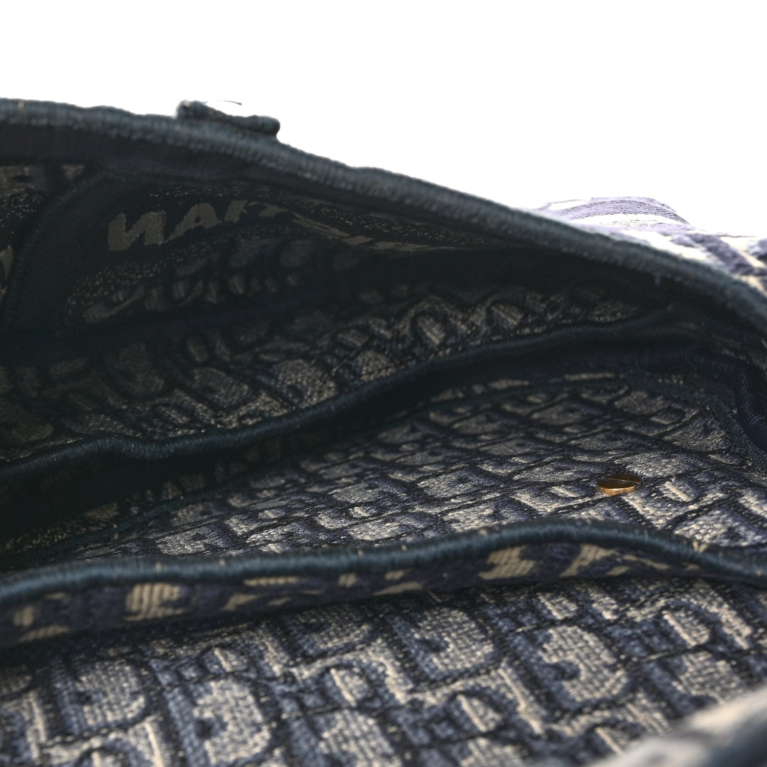 Christian Dior Oblique Embroidered Saddle Bag Blue 5 of 10